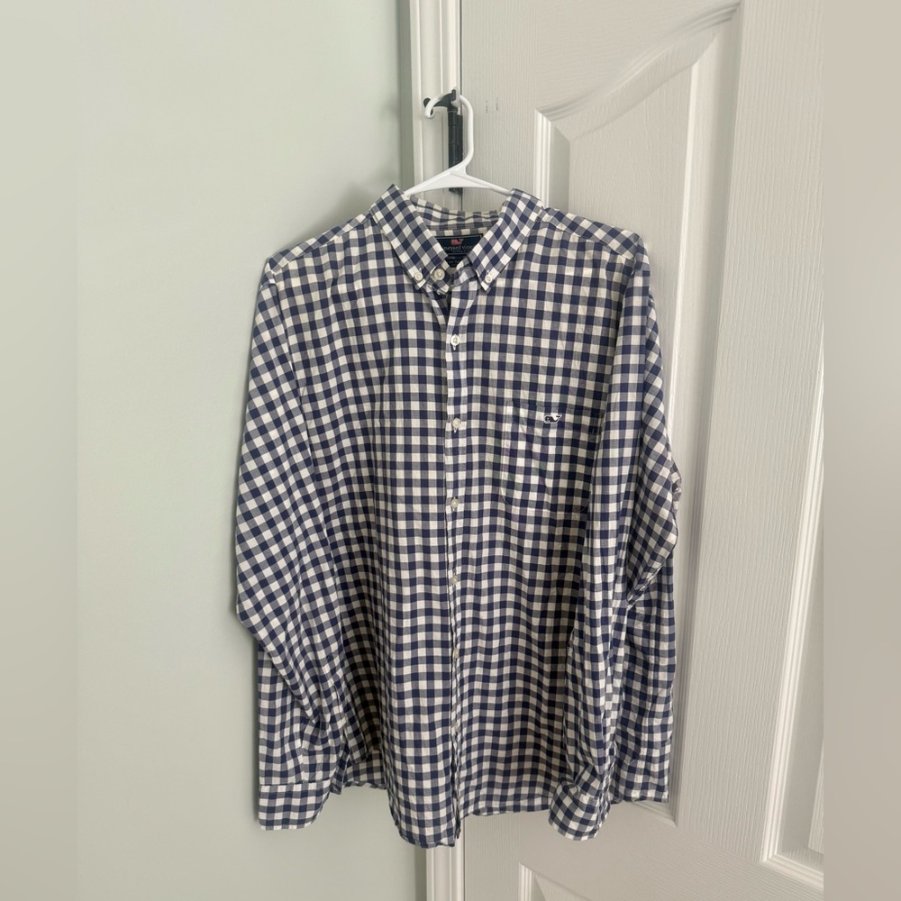 Vineyard Vines Men’s Slim Fit Tucker Shirt - Gingham Navy - size L